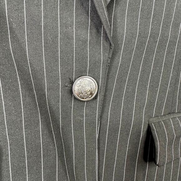 NVLT Black White Stripe NWT Notch Lapel Collar Button Boyfriend Blazer Small - Picture 7 of 13